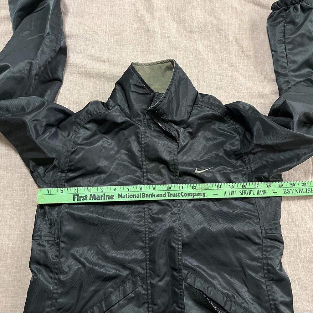 Vintage Nike Moto Jacket Womens Size Small Black Windbreaker Full Zip Mesh - Picture 7 of 7